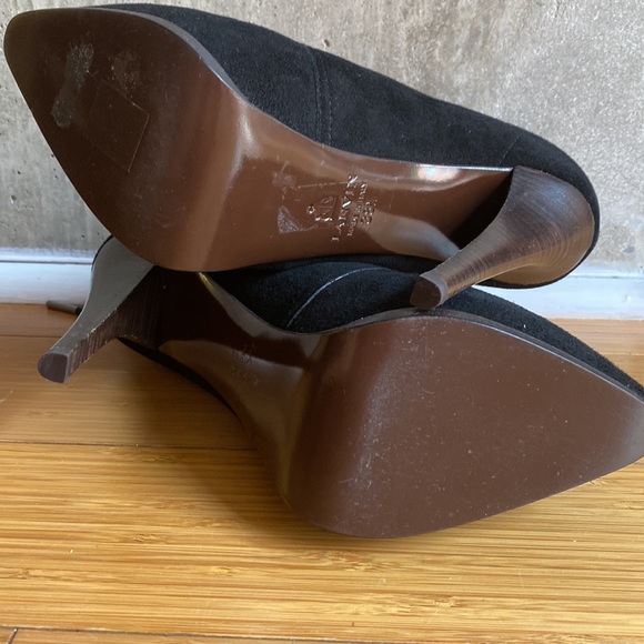 Lanvin Black, lace up , hidden platform for comfort and balance, suede booties - Picture 8 of 10